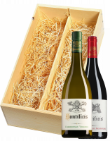 Wijnkist met Pontificis Pays d'Oc Chardonnay-Viognier en Grenache-Syrah-Mourvèdre